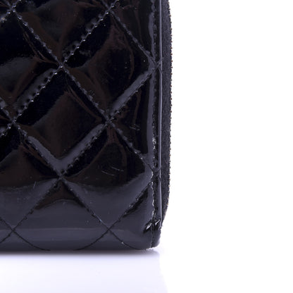 Chanel Patent Quilted Zip Around Wallet Black 10 of 10