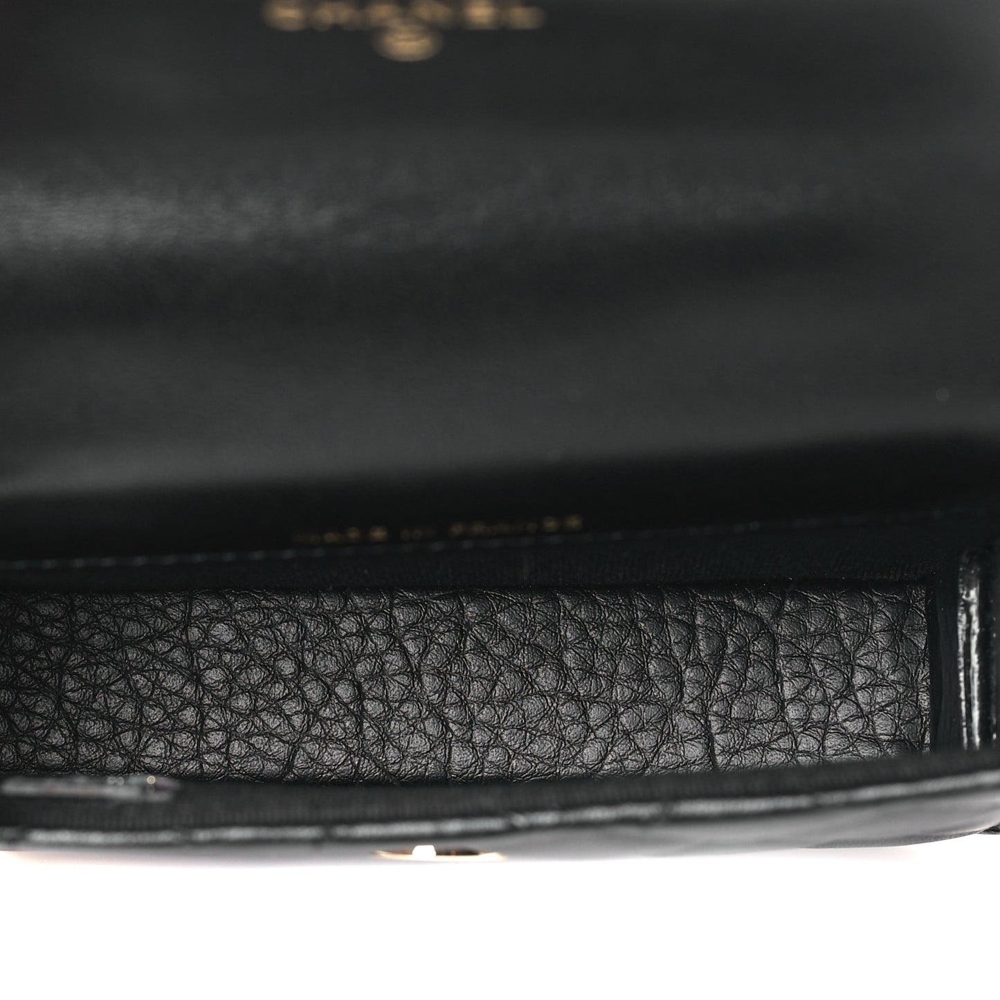 Lambskin Quilted Top Handle Flap Coin Purse With Chain Black