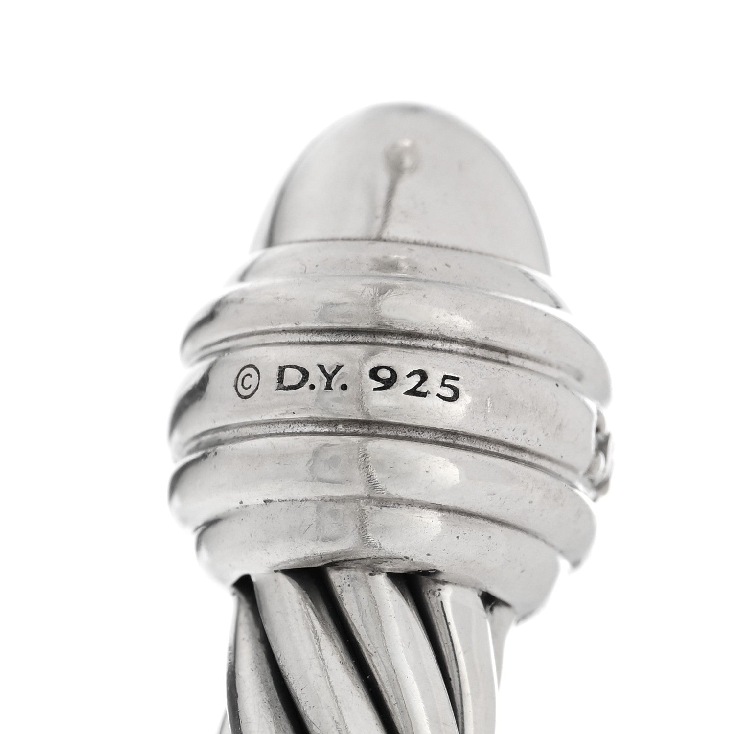 David Yurman Sterling Silver Diamond 7mm Cable Classics Bracelet 3 of 3
