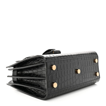 Saint Laurent Calfskin Crocodile Embossed Nano Sac De Jour Black 4 of 11