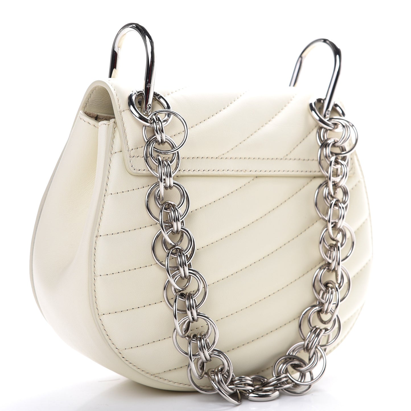Calfskin Quilted Mini Drew Bijou Shoulder Bag Natural White