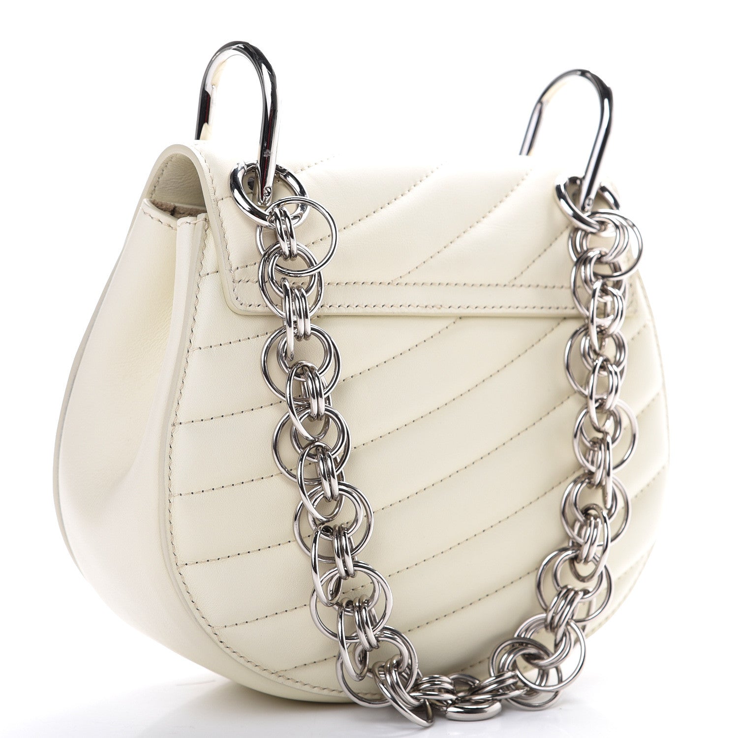 Chloe Calfskin Quilted Mini Drew Bijou Shoulder Bag Natural White 2 of 9