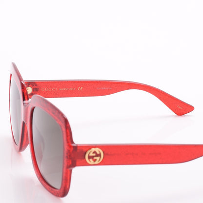 Gucci Square Frame GG 0036S Sunglasses Glitter Red 5 of 8