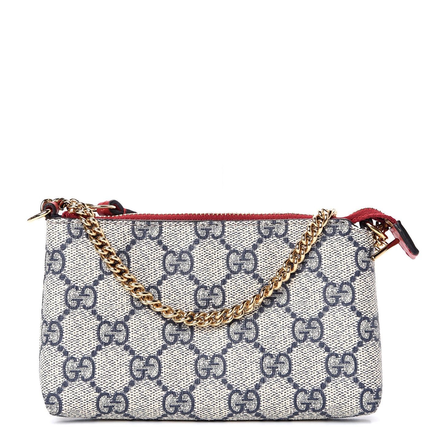 GG Supreme Monogram Mini Chain Bag Beige Blue Hibiscus Red