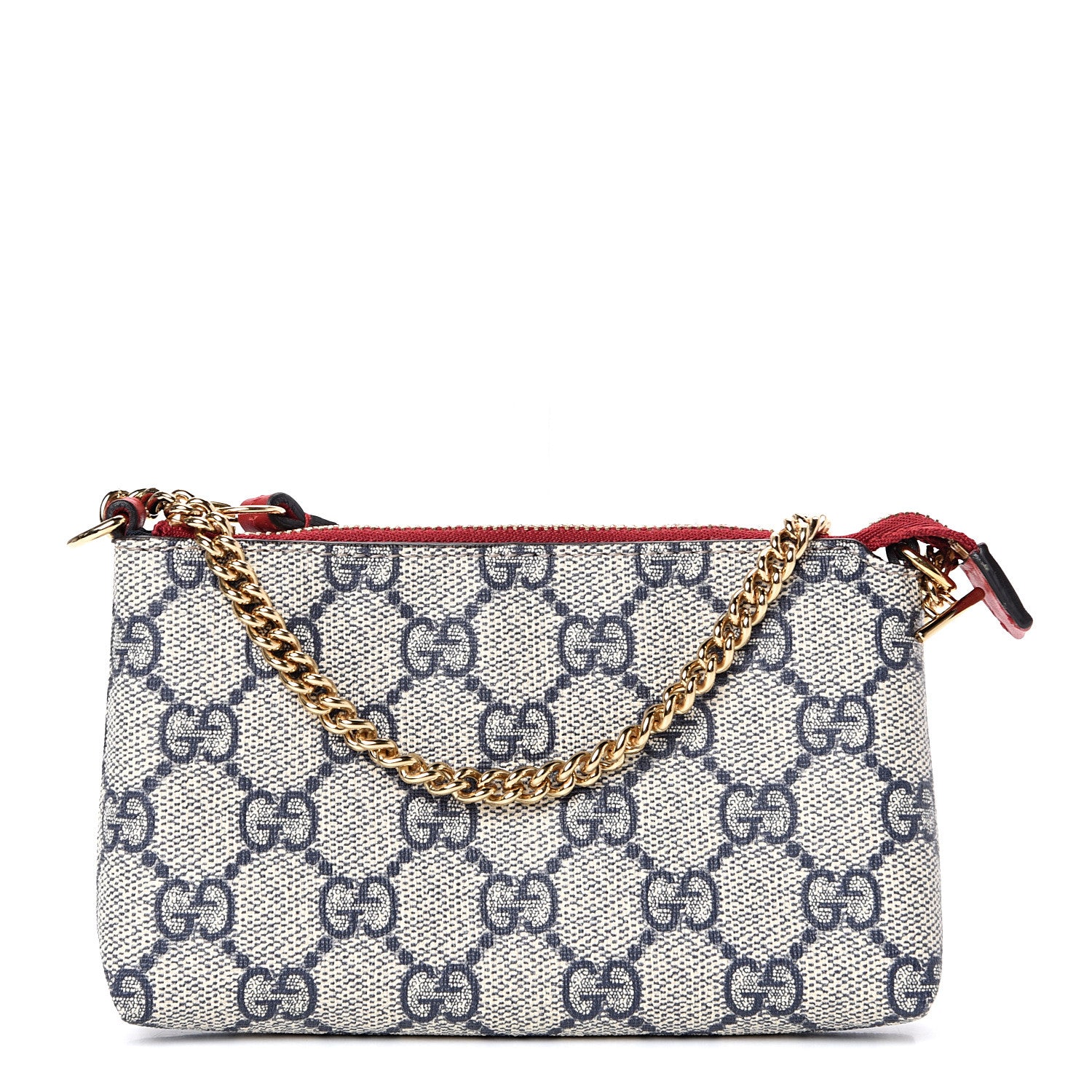 Gucci GG Supreme Monogram Mini Chain Bag Beige Blue Hibiscus Red 1 of 7