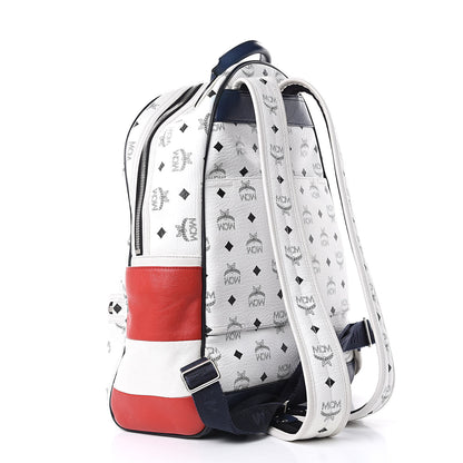 MCM Visetos Medium Stark Backpack White Red 3 of 21