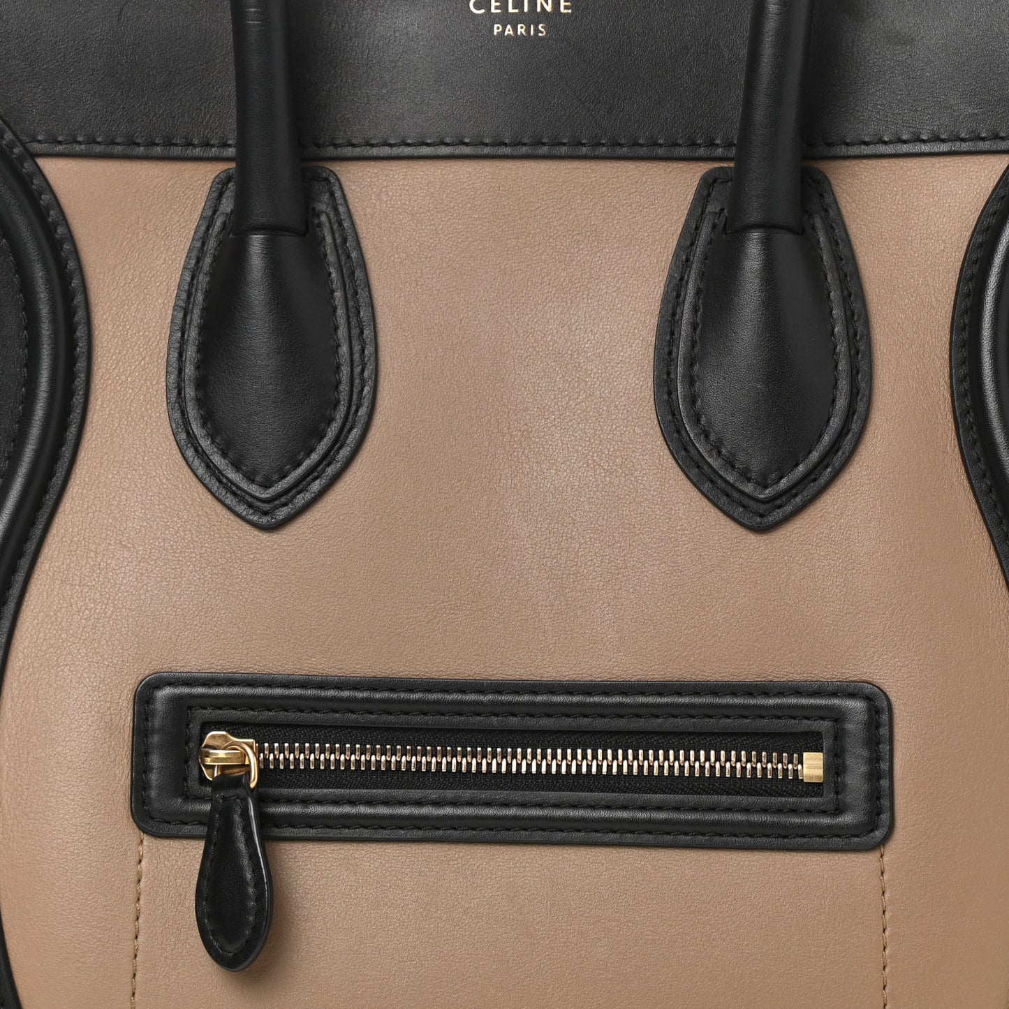Smooth Calfskin Suede Mini Tri-Color Luggage Beige