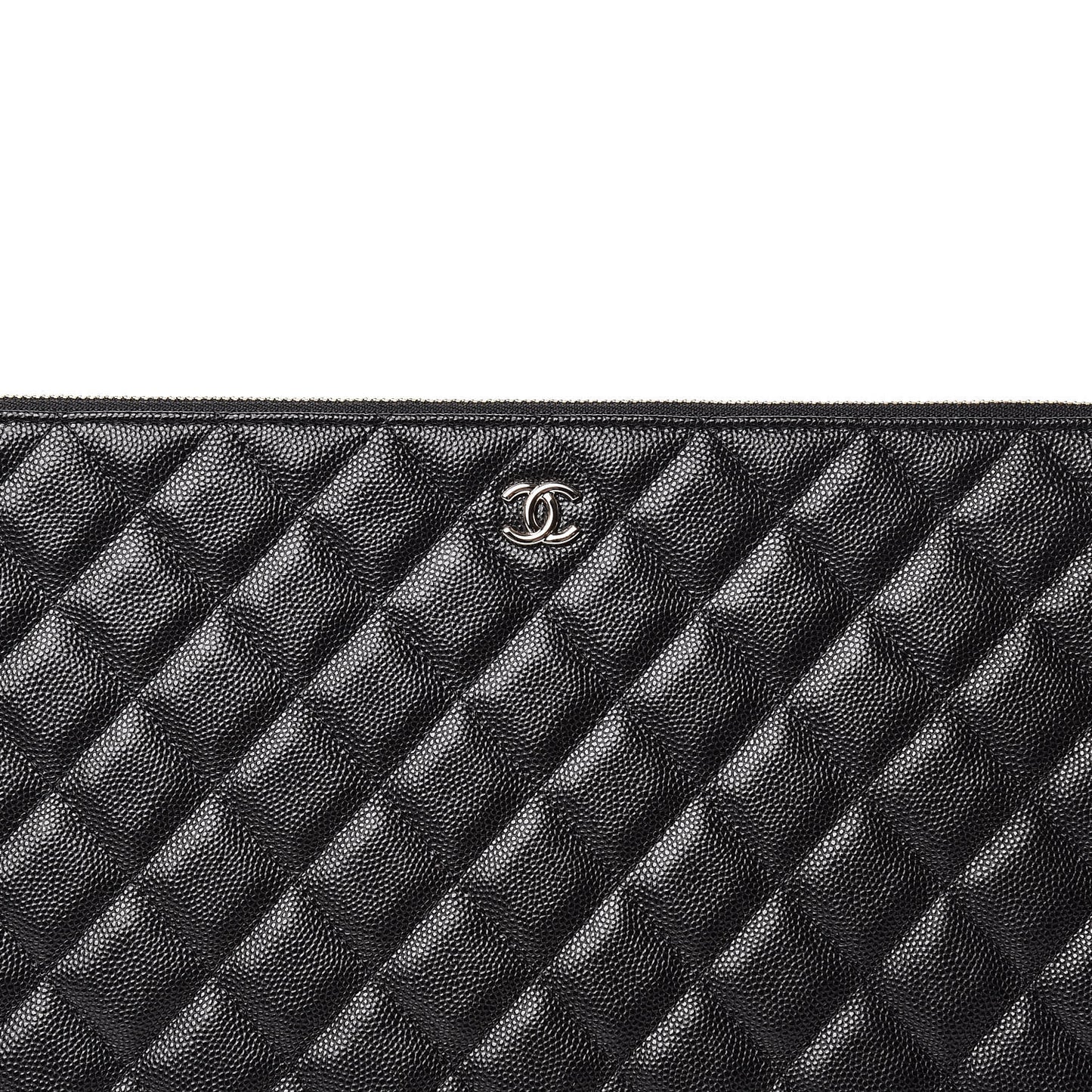 Caviar Quilted Large Cosmetic Case Black