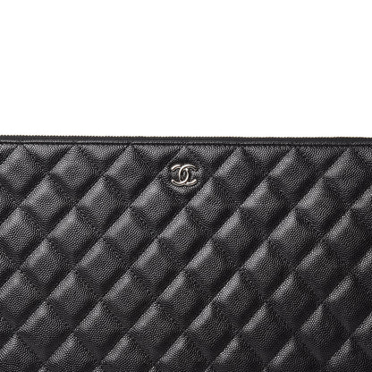 Chanel Caviar Quilted Large Cosmetic Case Black 10 of 11