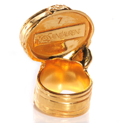 Saint Laurent Arty Ring Gold Dark Pink 3 of 5