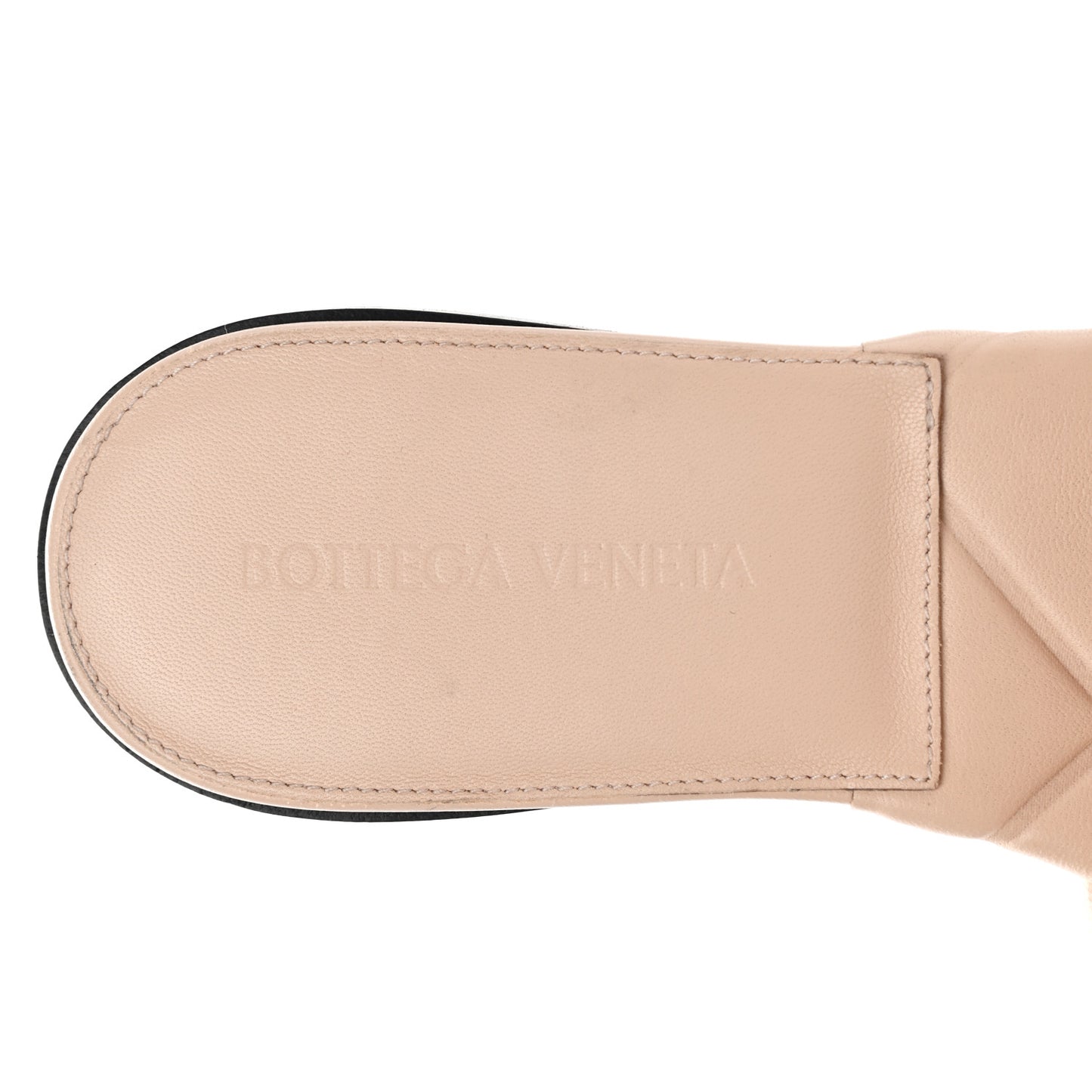 Nappa Quilted Rubber Lido Flat Sandals 37 Cane Sugar