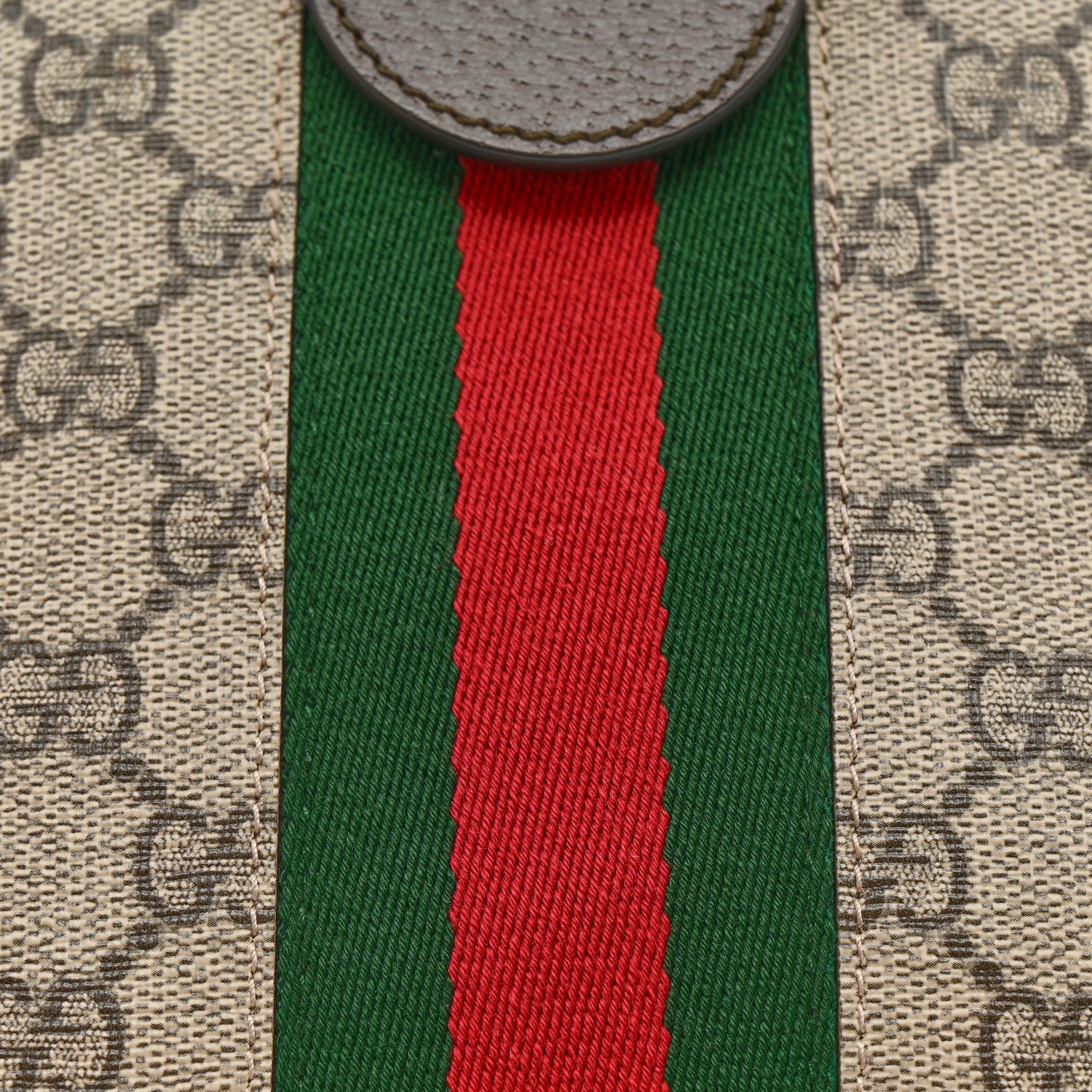 Gucci GG Supreme Monogram Textured Dollar Calfskin Web Small Ophidia Dome Shoulder Bag Beige Ebony New Acero 13 of 13
