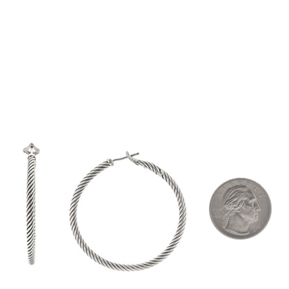 David Yurman Sterling Silver Medium Cable Classics Hoop Earrings 2 of 5