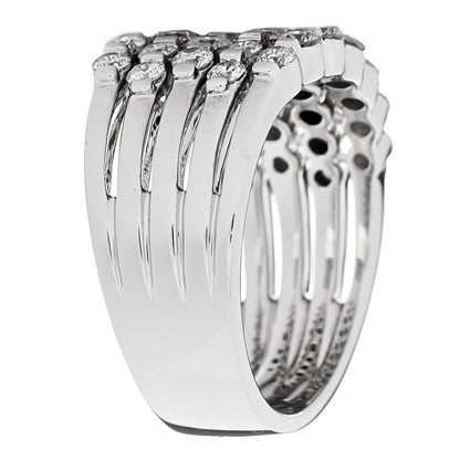 Parker & West by FASHIONPHILE 14K White Gold Diamond 1.90ctw Five Row Band Ring 53 6.25 6 of 10