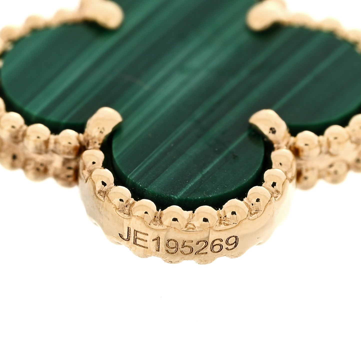 18K Yellow Gold Malachite 5 Motifs Vintage Alhambra Bracelet