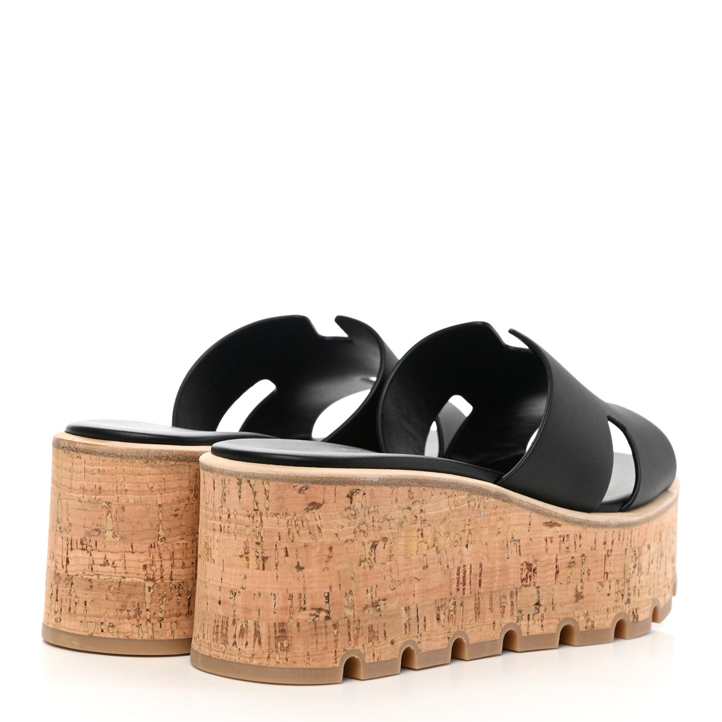 Calfskin Cork Eze 30 Sandals 37 Black