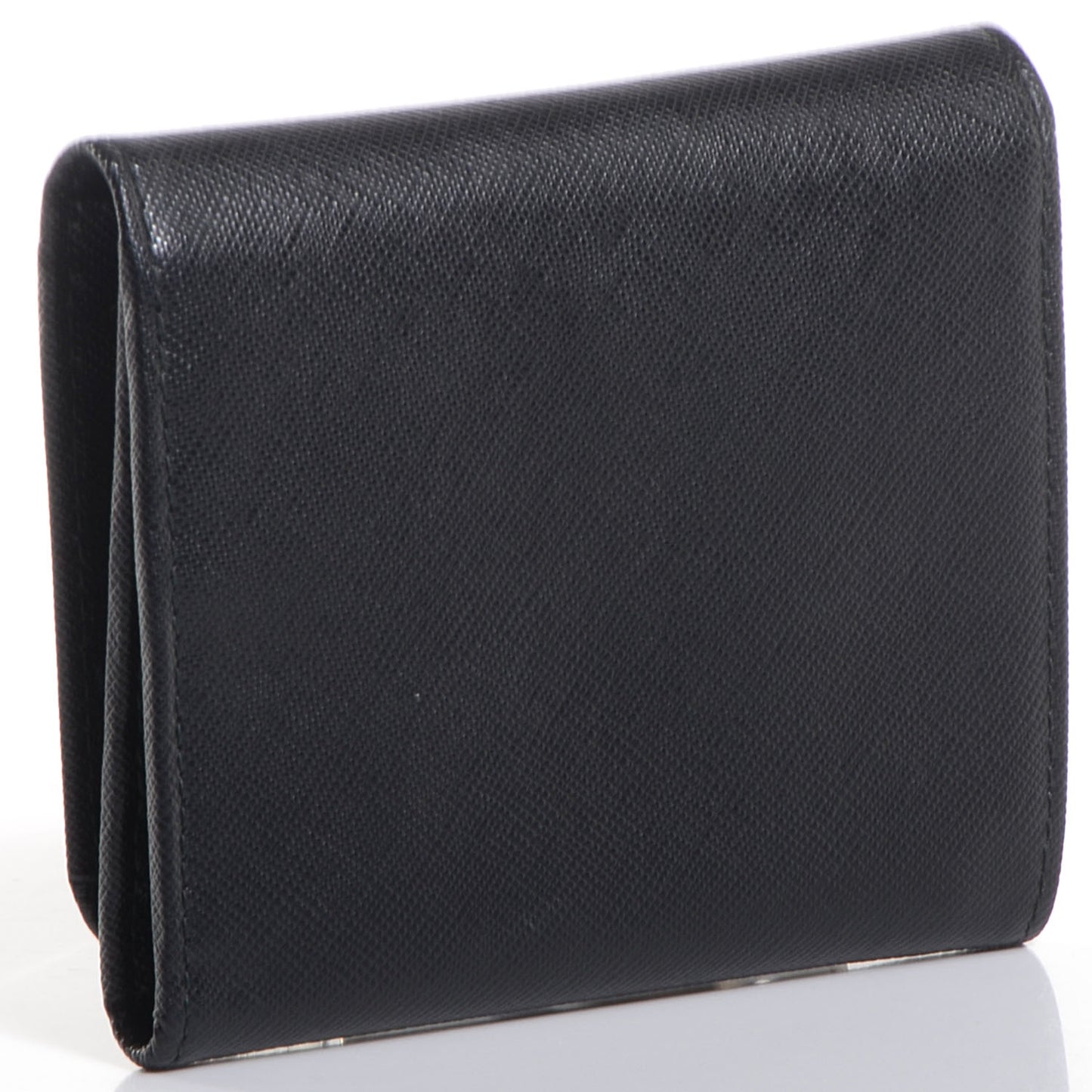 Saffiano Metal Tri-Fold Wallet Nero Black