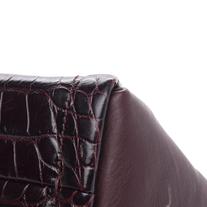 Lanvin Crocodile Stamped Calfskin Trilogy Clutch Aubergine 11 of 13