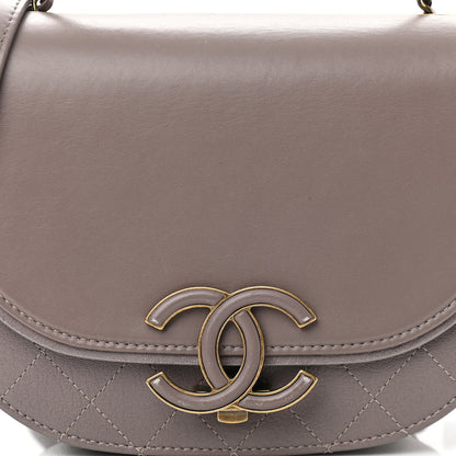 Chanel Shiny Calfskin Goatskin Quilted Small Coco Curve Messenger Flap Grey 8 of 12