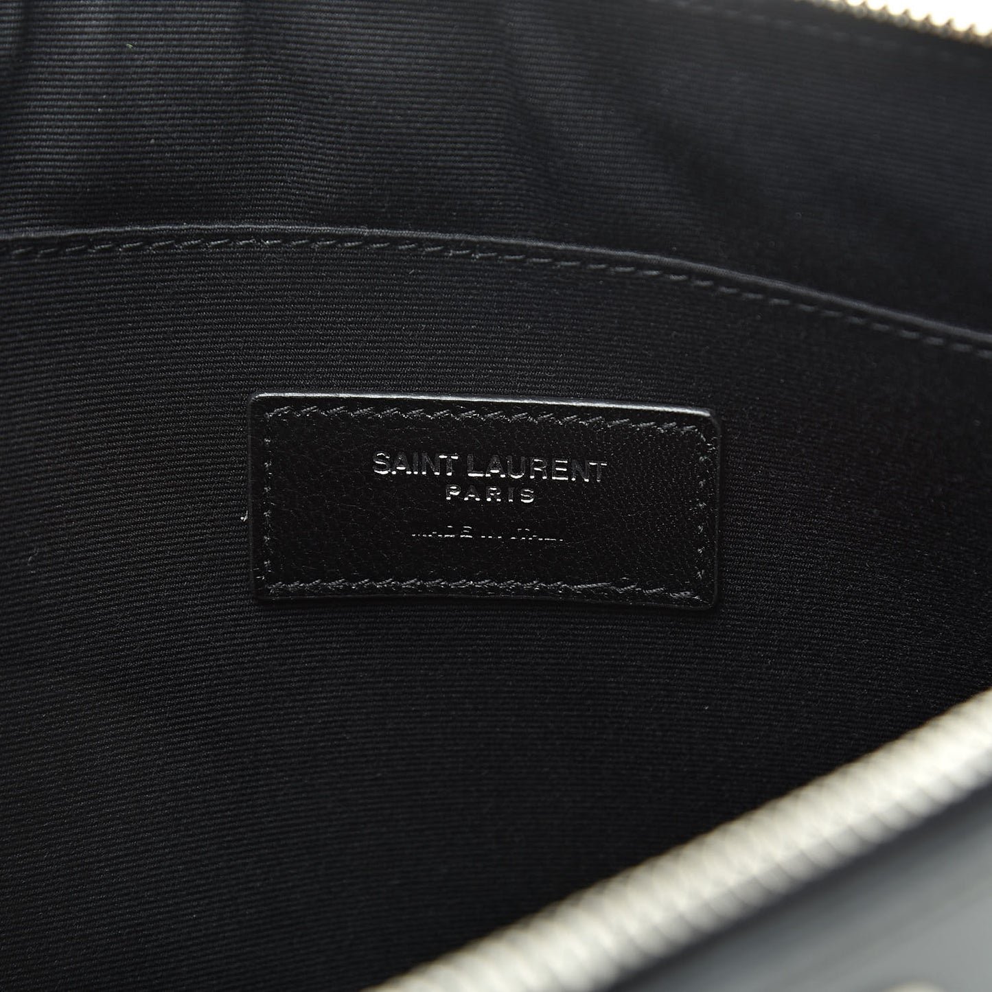 Calfskin Zipped Clutch Black