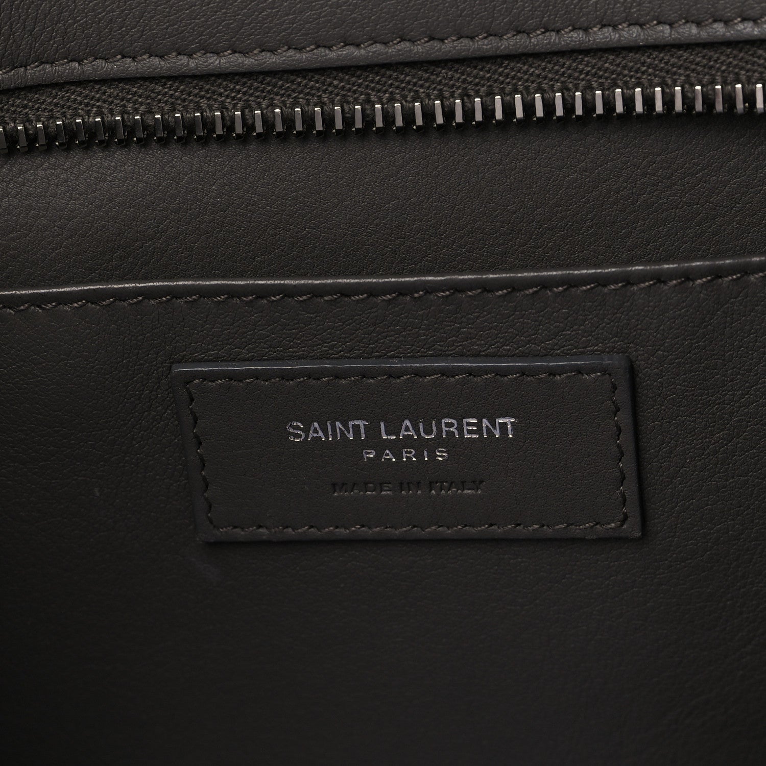 Saint Laurent Smooth Calfskin Crocodile Embossed Baby Monogram Downtown Cabas Earth 6 of 8