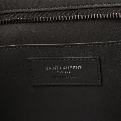 Saint Laurent Smooth Calfskin Crocodile Embossed Baby Monogram Downtown Cabas Earth 6 of 8
