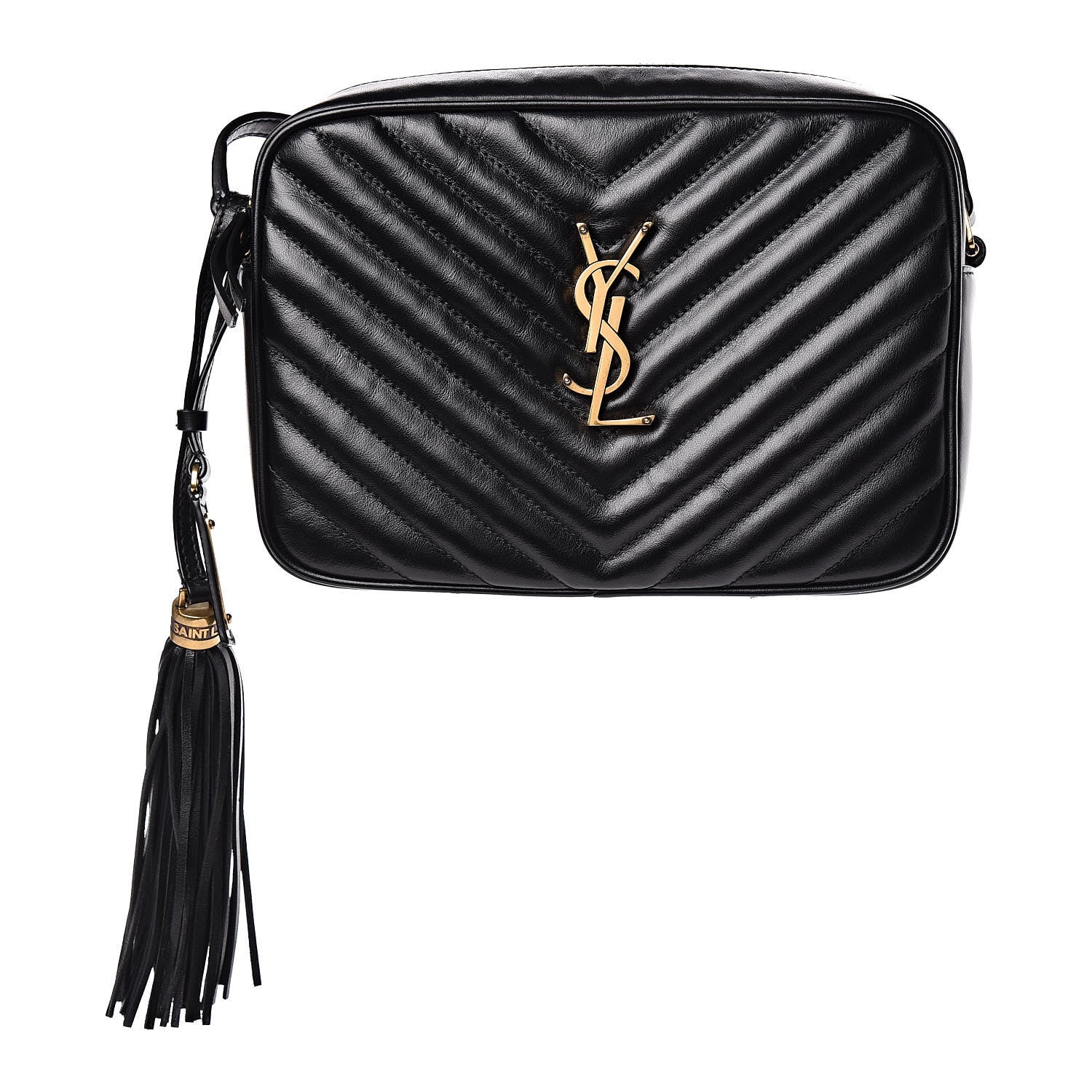 Saint Laurent Calfskin Matelasse Monogram Lou Camera Bag Black 1 of 10