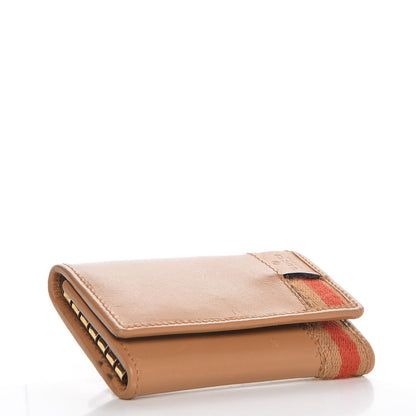 Gucci Calfskin Web 6 Key Holder Case Tan 4 of 8