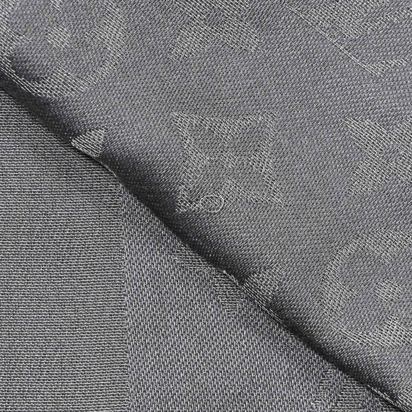 Monogram Silk Wool Shine Shawl Charcoal Grey