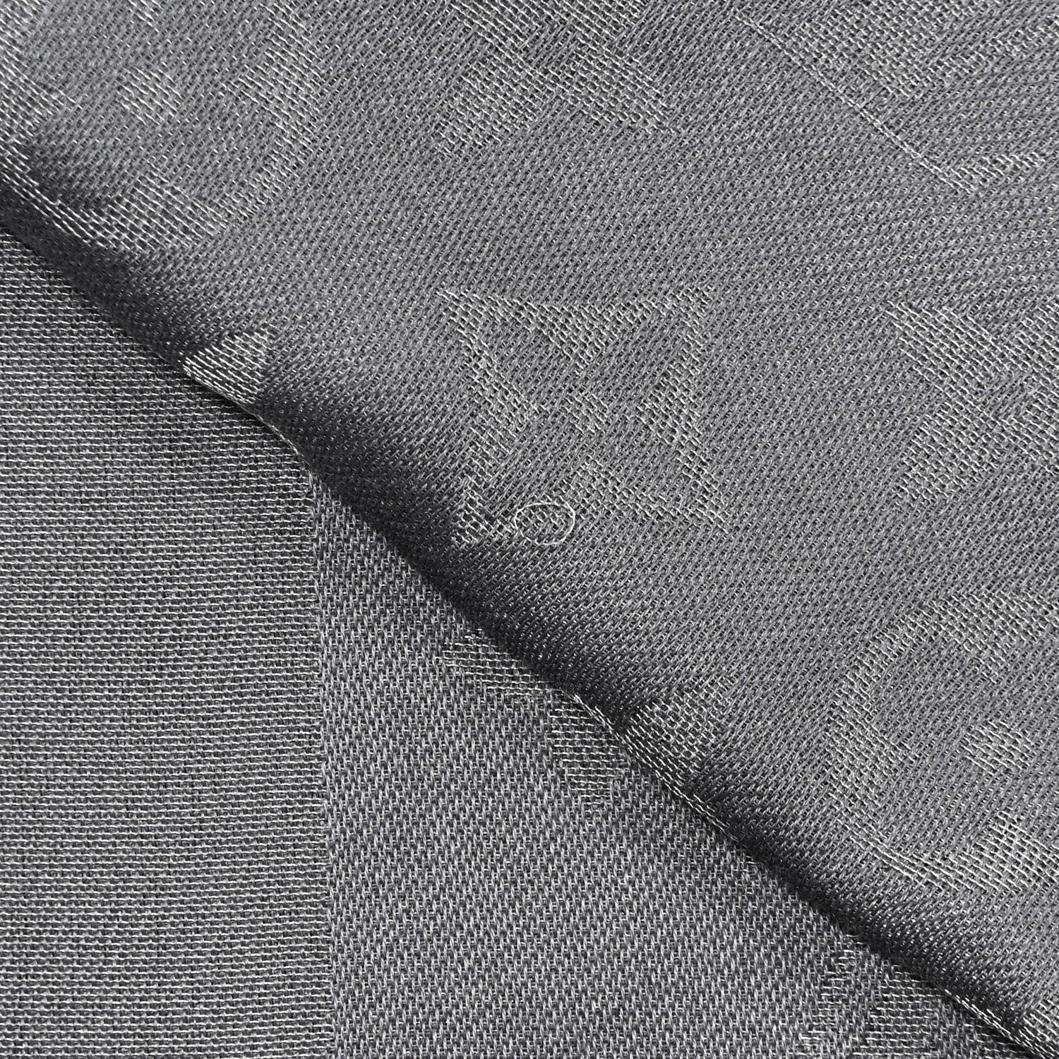 Louis Vuitton Monogram Silk Wool Shine Shawl Charcoal Grey 4 of 4