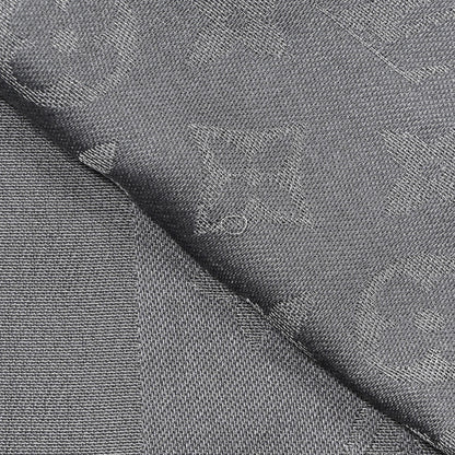 Louis Vuitton Monogram Silk Wool Shine Shawl Charcoal Grey 4 of 4