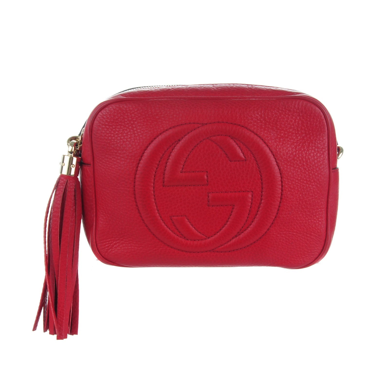 Gucci Pebbled Calfskin Small Soho Disco Bag Tabasco Red 1 of 8