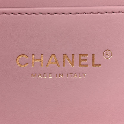 Chanel Shiny Lambskin Quilted Pearl Logo Waist Bag Light Pink 6 of 11
