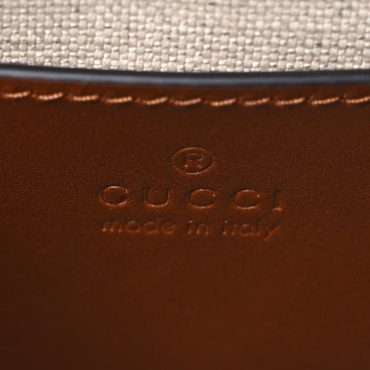 Gucci New Canvas Charisma Calfskin Crystal GG Monogram Mini Diana Tote Bag Camel Ebony 6 of 13