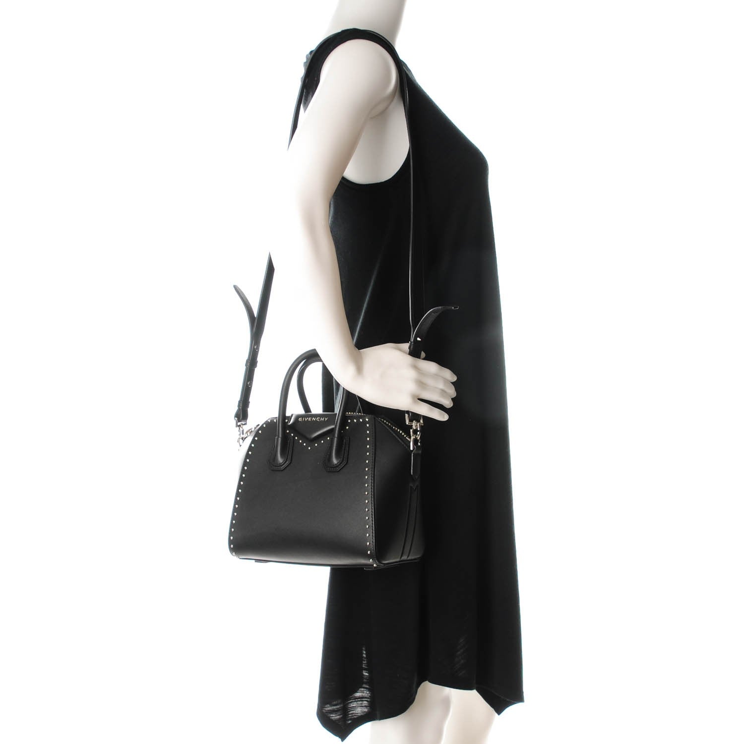 Givenchy Smooth Calfskin Mini Studded Antigona Black 2 of 7