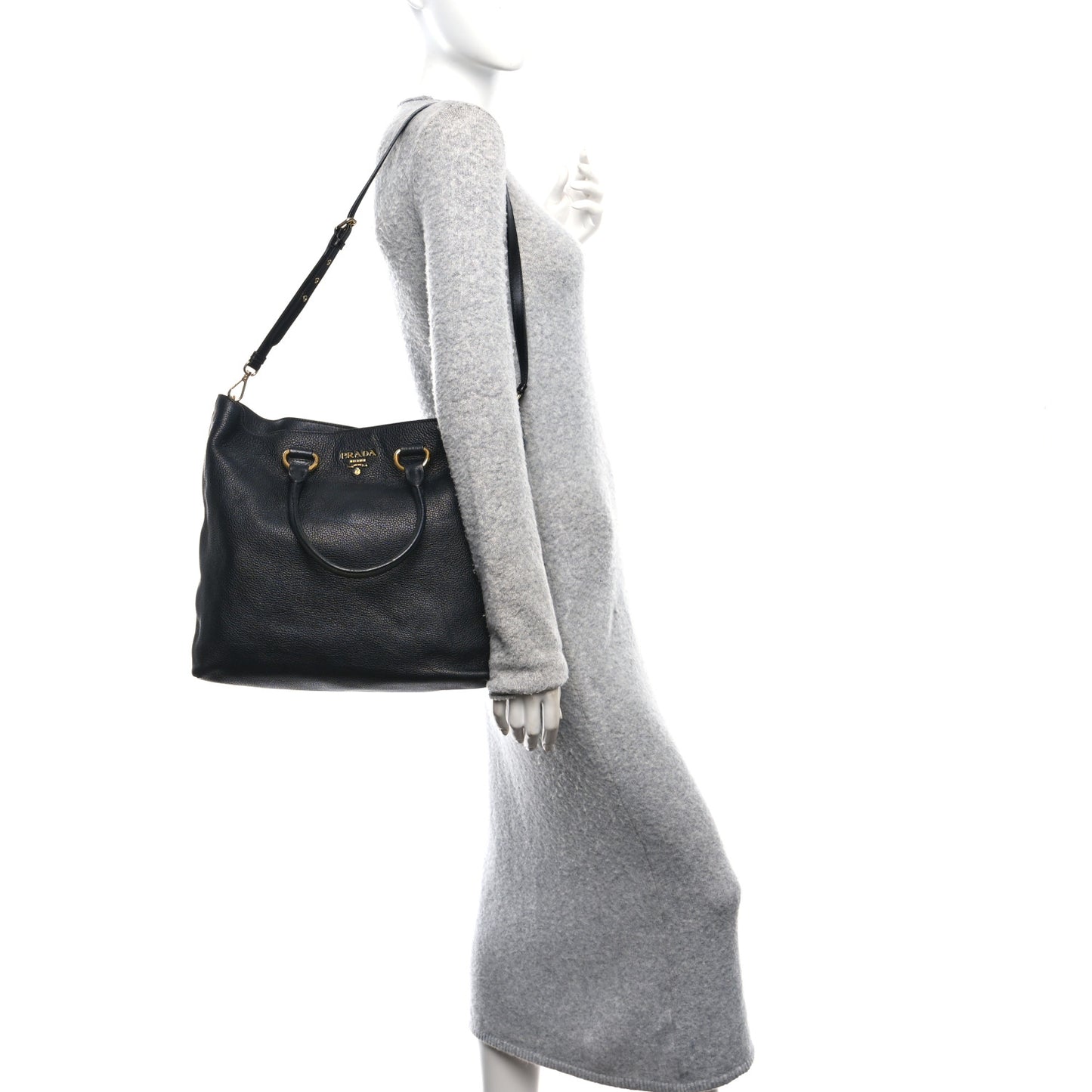 Vitello Daino Tote Black