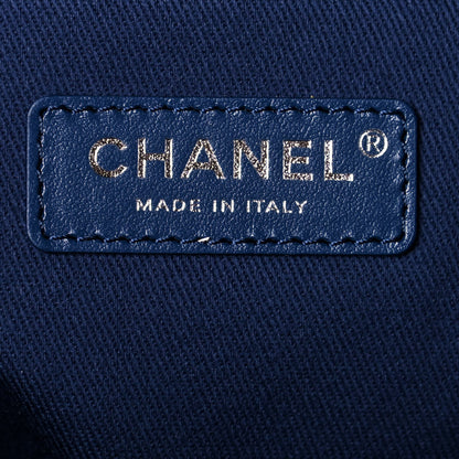 Chanel Mixed Fibers Calfskin Medium Deauville Tote Blue 6 of 13