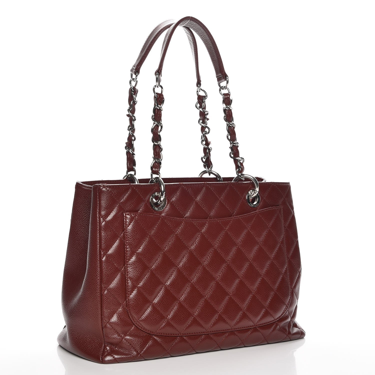 Chanel Caviar Quilted Grand Shopping Tote GST Dark Burgundy 3 of 7