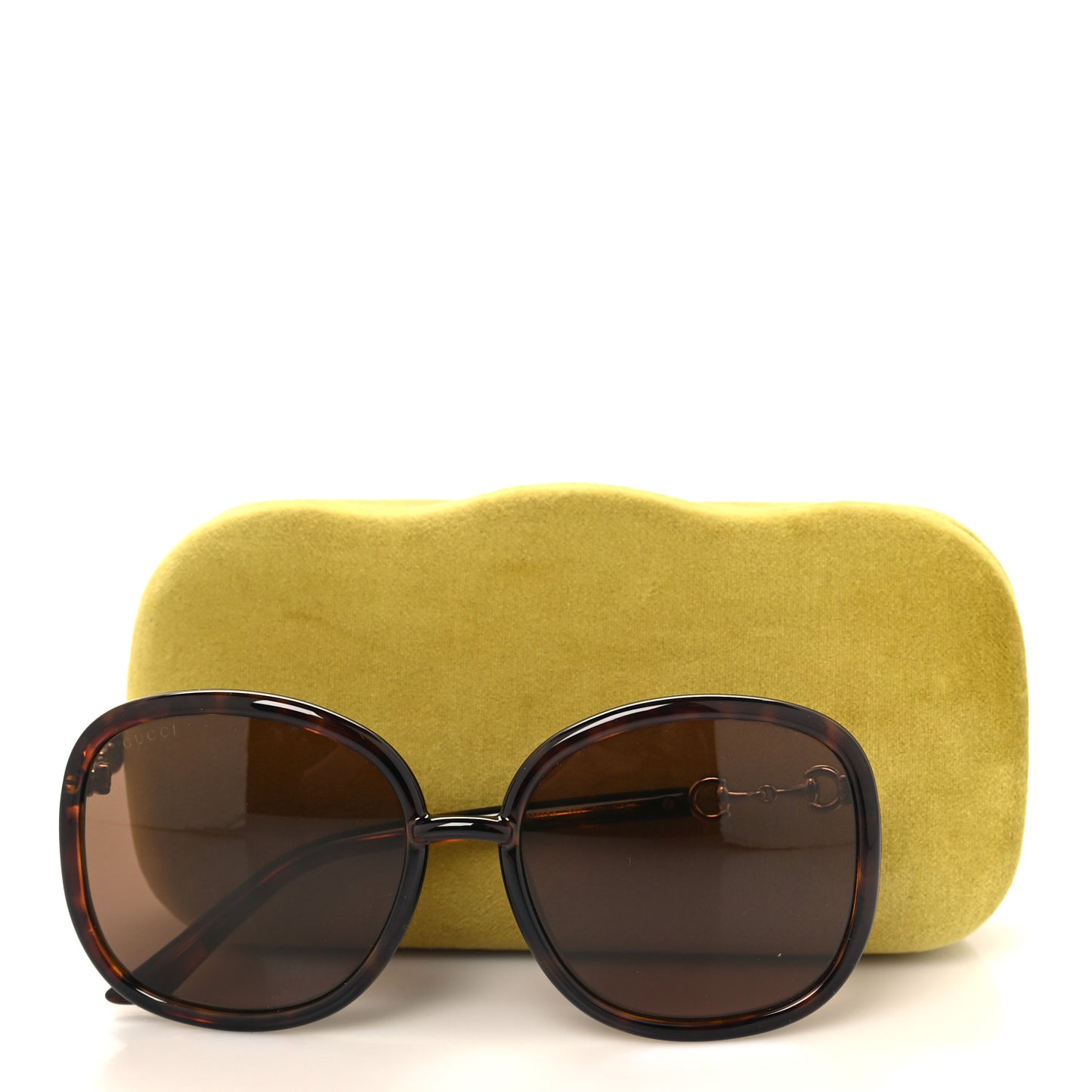 Horsebit Square Frame Sunglasses GG0892SA Tortoise