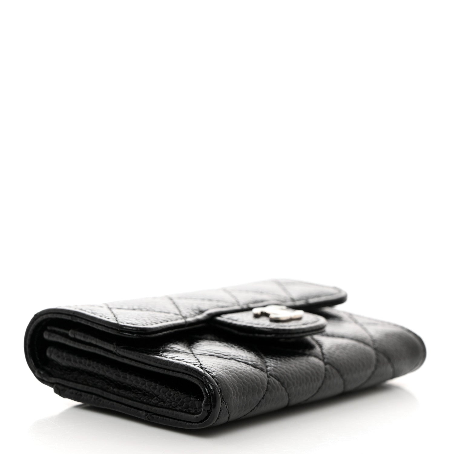 Chanel Caviar Quilted Flap Card Holder Wallet Black 4 of 10