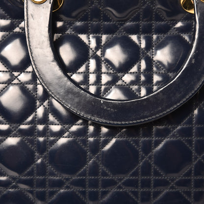 Christian Dior Patent Cannage Large Lady Dior Navy Blue 14 of 14