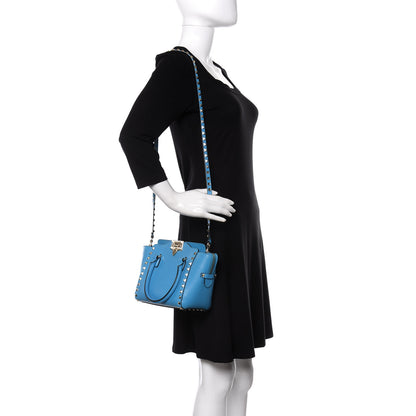 Valentino Garavani Vitello Mini Rockstud Double Handle Tote Parrot 2 of 10