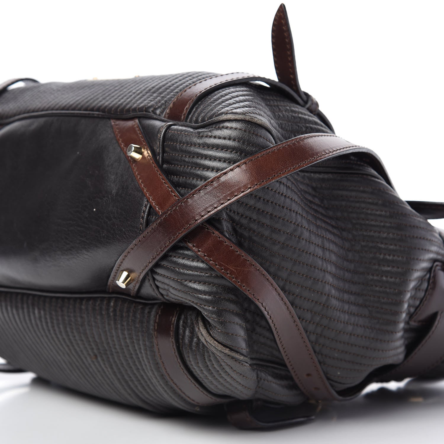 Burberry Calfskin Quilted Belt Tote Black 8 of 21