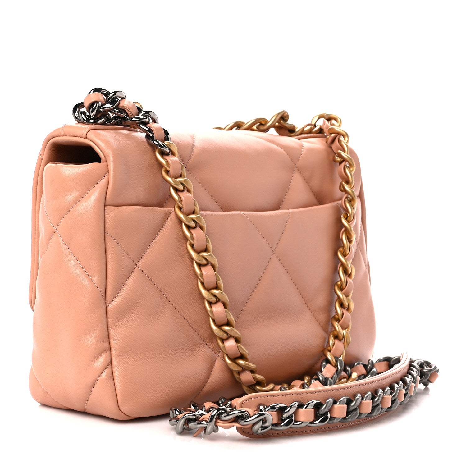 Chanel Lambskin Quilted Medium Chanel 19 Flap Beige 4 of 11
