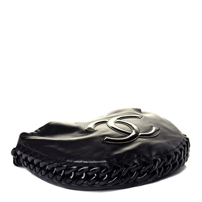 Chanel Calfskin Modern Chain Rhodoid Hobo Black 4 of 9