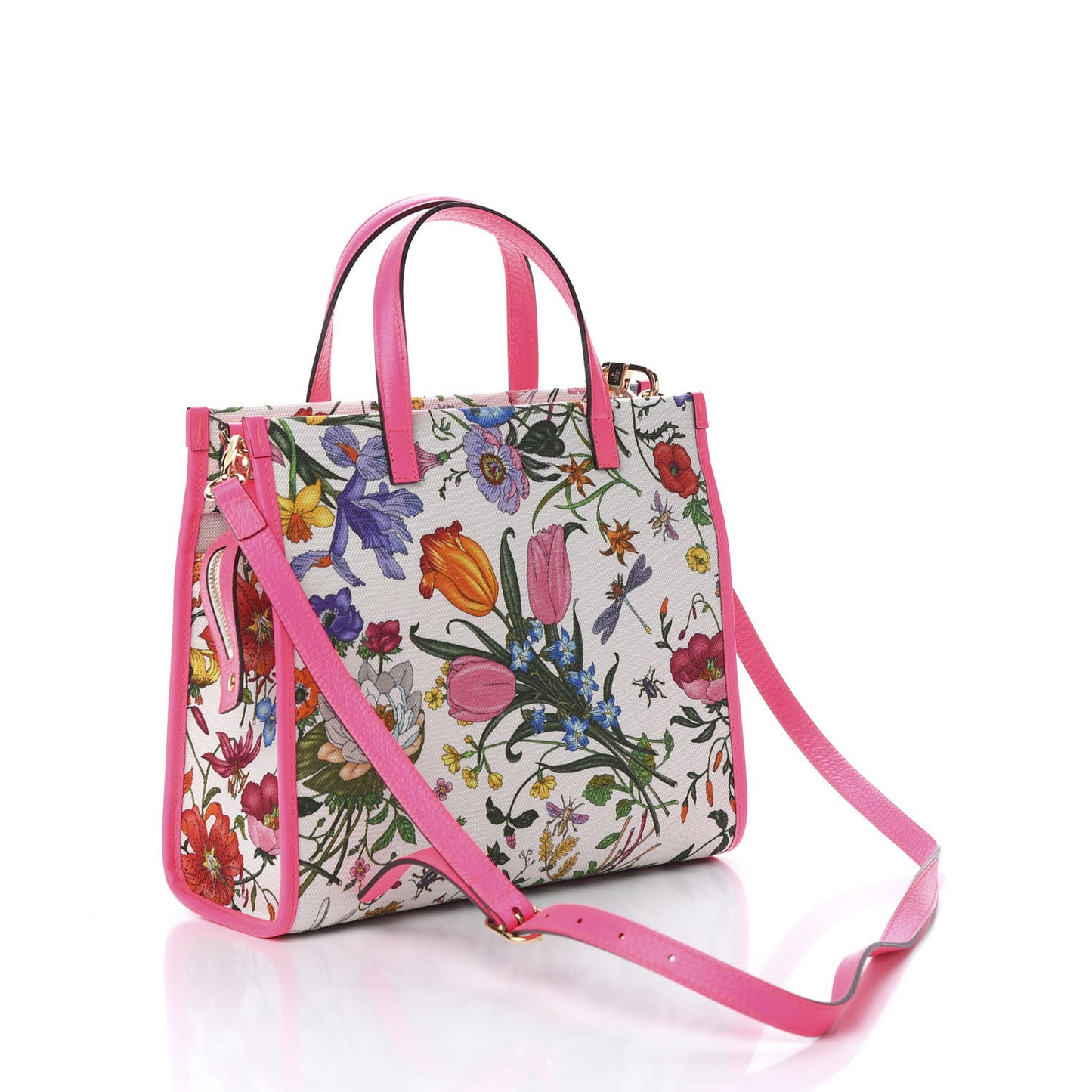 Canvas Medium Flora Tote Fuchsia