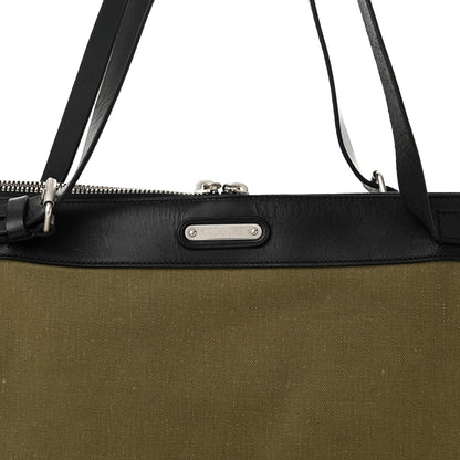 Saint Laurent Canvas Calfskin Gabardine Convertible ID Khaki Black 8 of 10