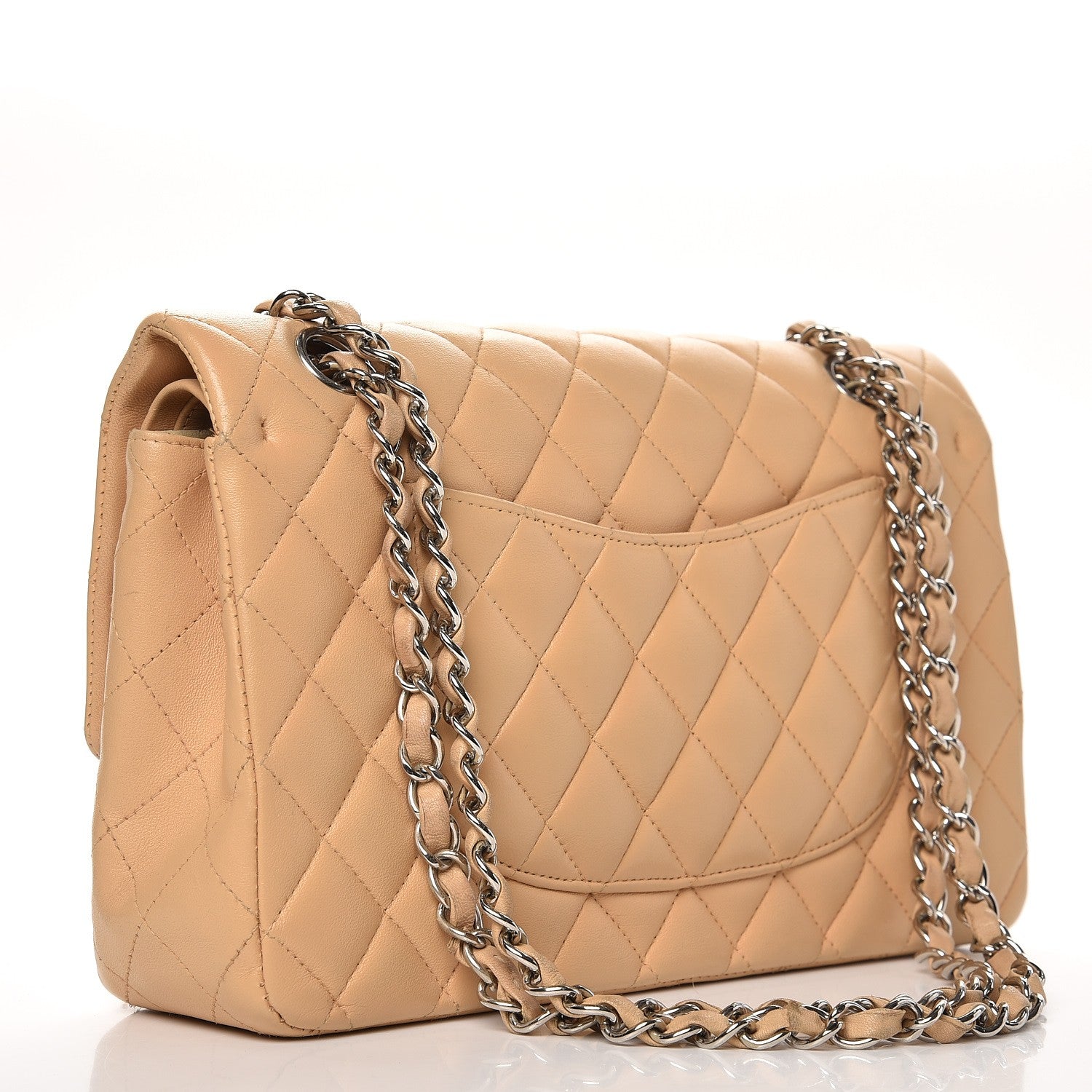 Chanel Lambskin Quilted Medium Double Flap Beige Clair 4 of 10