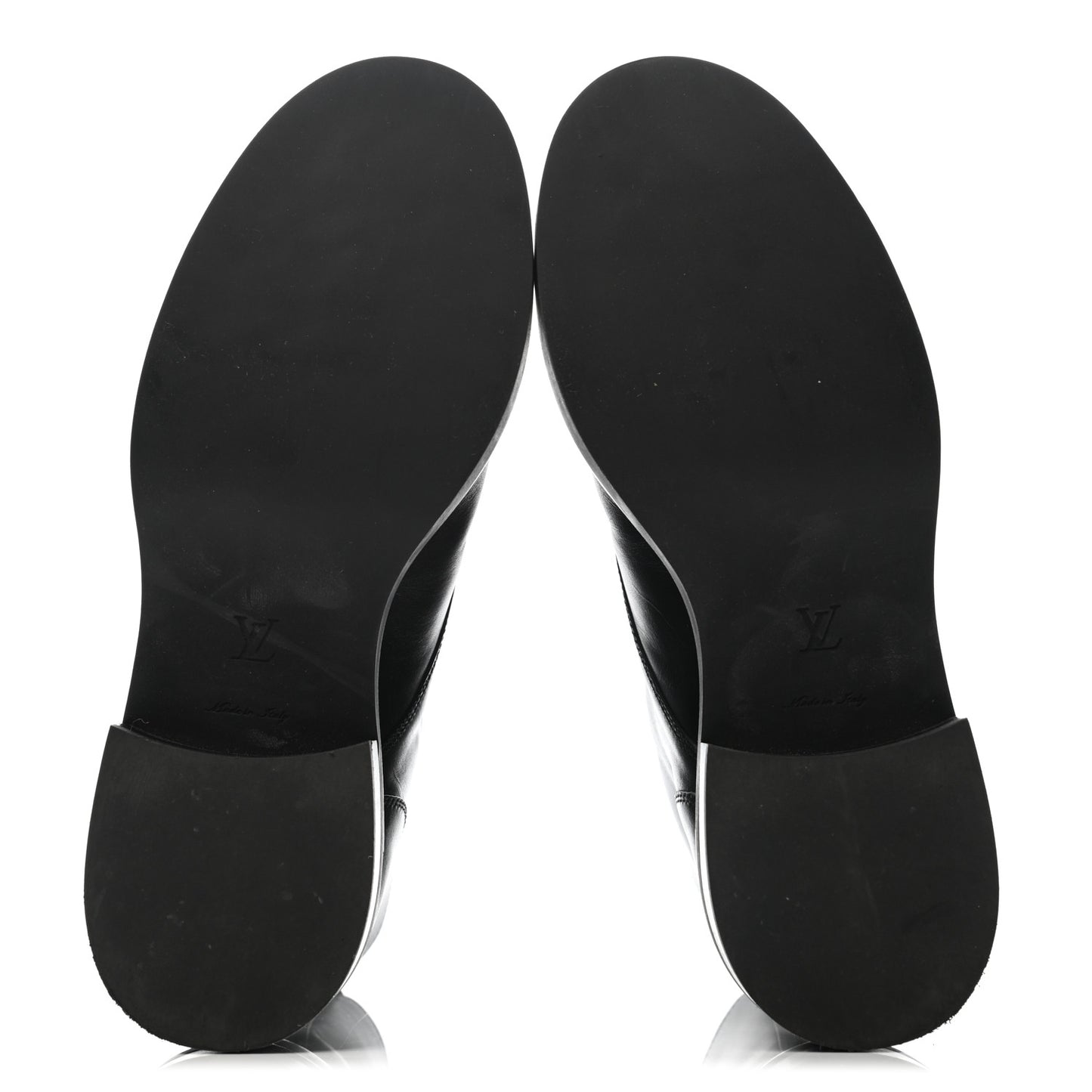 Calfskin LV Black Heart Flat Ranger Boots 37.5 Black