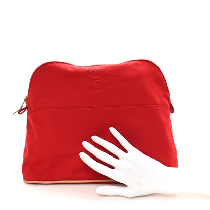 Hermes Cotton Bolide Travel Cosmetic Pouch Rouge 2 of 6